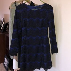 Black & blue mini dress